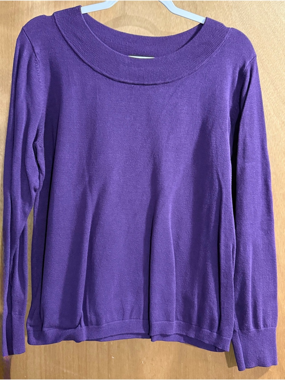 Chico's Deep Purple Crewneck Long Sleeve Sweater